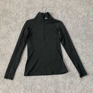 Under Armour Fitted Tech 1/4 Zip Black Long Sleeve